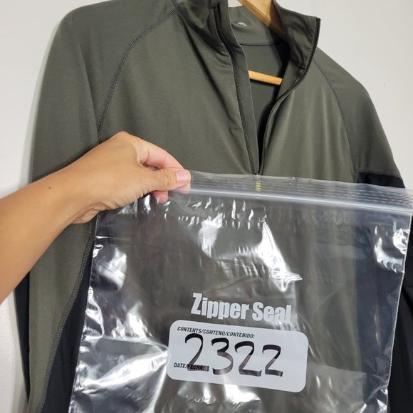 Orage Half Zip Pullover Long Sleeve Shirt Black Olive Green Mens Activewear M - Picture 11 of 11